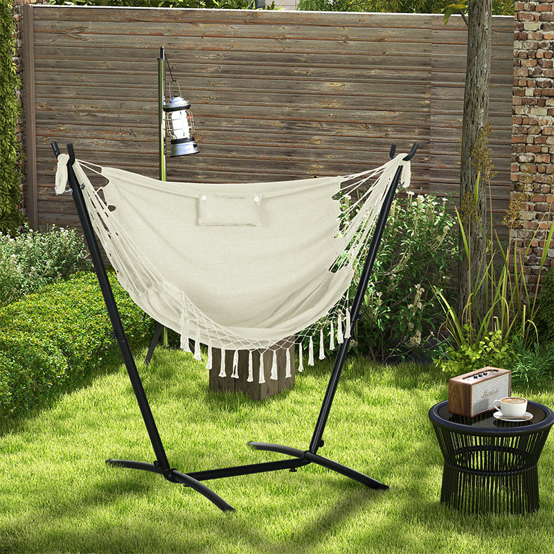 U Shape Hammock Chair with Headrest - Cream White