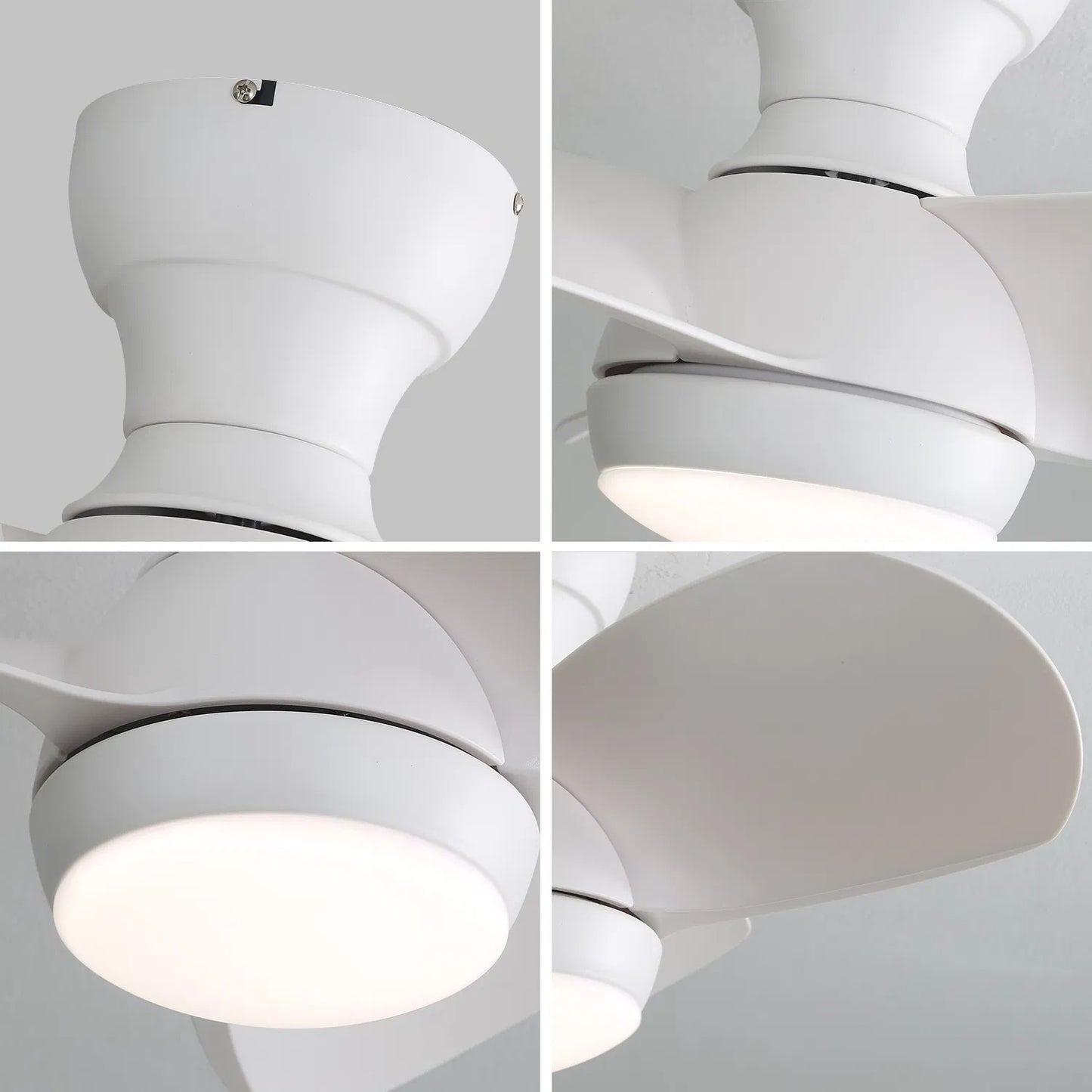 23-Inch Indoor Ceiling Fan with Dimmable 3-Color LED Light & Remote Control