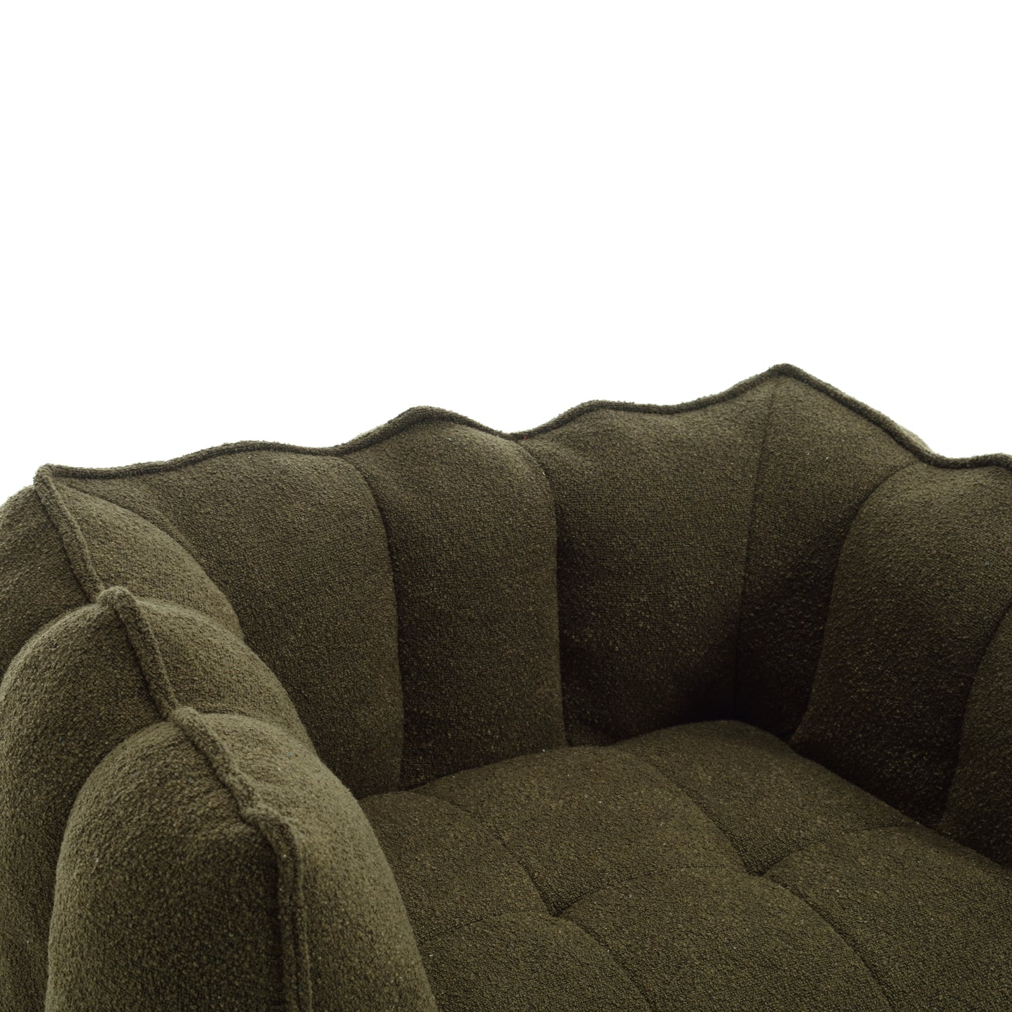 Soft Olive Green Bean Bag Chair with Foam Filler for Adults