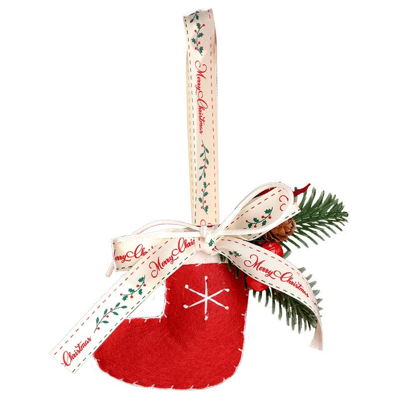 Christmas Hanging Decorations Set - Festive PVC & Plush Ornaments for Holiday Home Decor