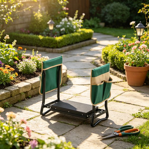 Heavy Duty Garden Kneeler & Seat with Tool Bags, Support up to 330 lbs