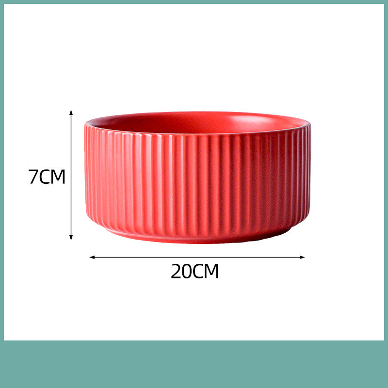 Ceramic Household Bowl Set - Food Safe, Solid Color, 6/8 Inch or Set