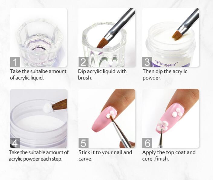Nail Extension Crystal Powder & Acrylic Liquid Kit