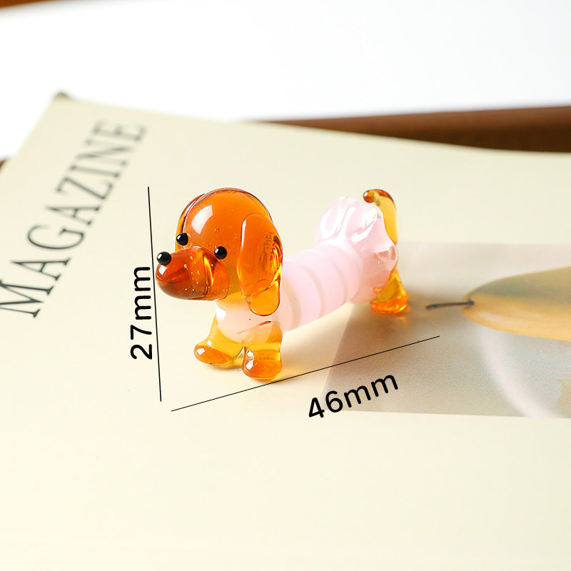 Decorative Glass Pet Figurine for Living Room - Modern Animal Ornament