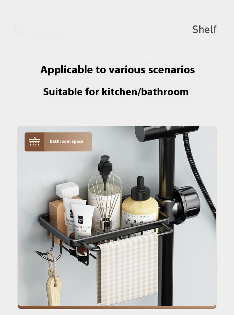 Multi-Purpose Aluminum Sink Faucet Storage Rack for Kitchen & Bathroom