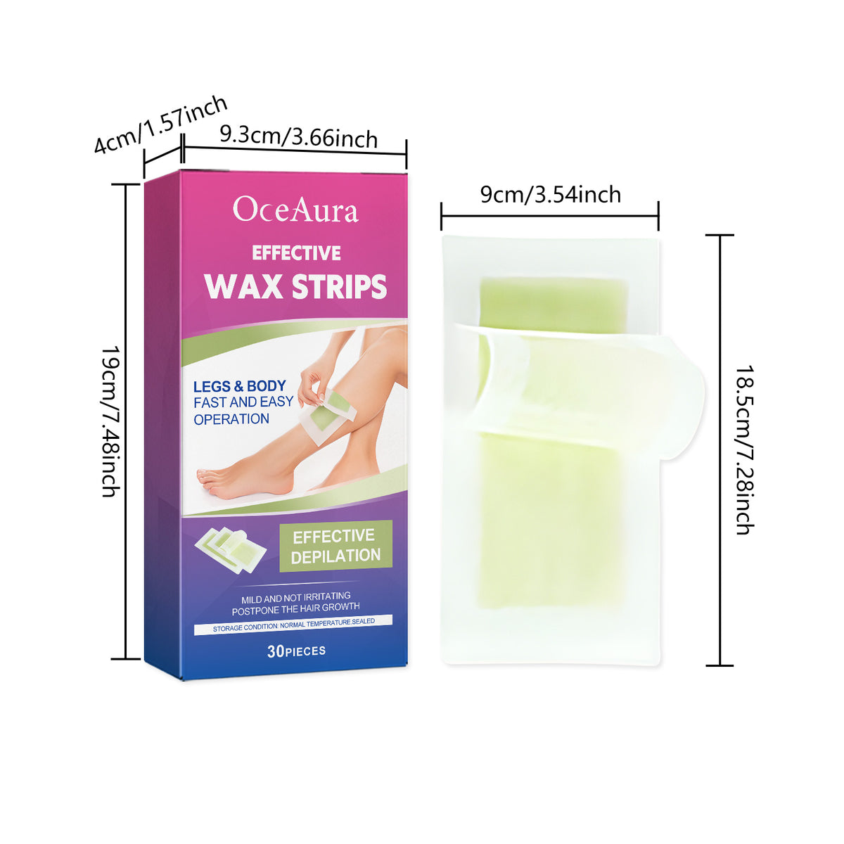 Citrus Scented Hair Removal Wax Paper Strips - 30 Pcs
