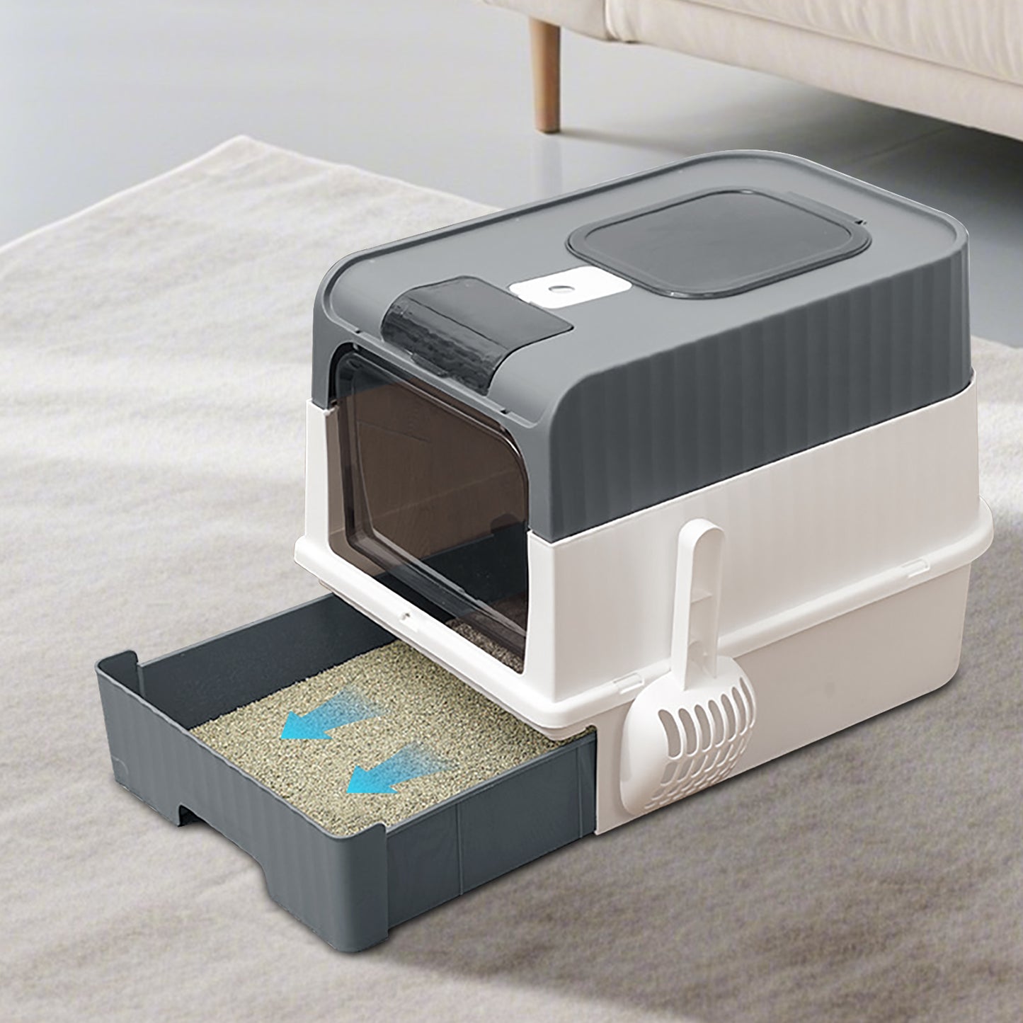 Self Pickup Cat Litter Box with Magic Cube Design - Multiple Colors Available