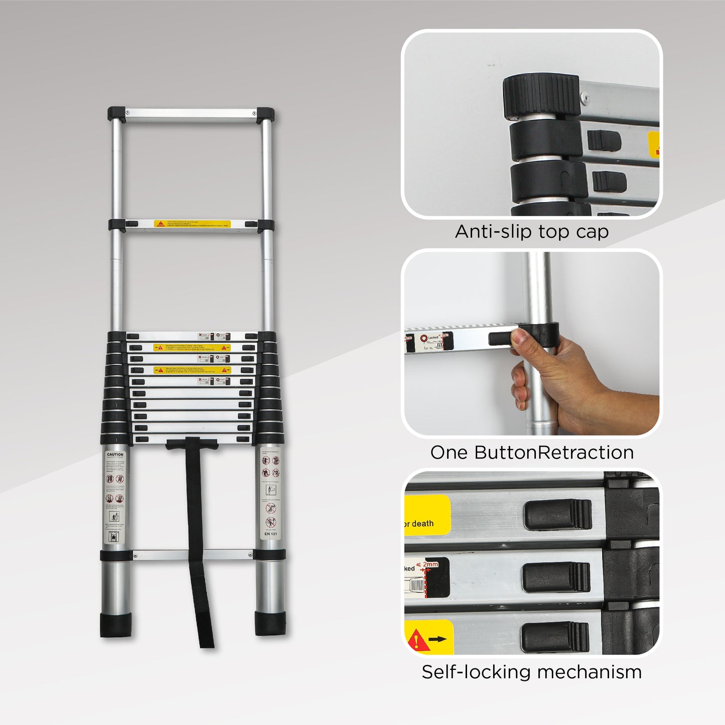 16.5 Ft Aluminum Telescoping Ladder for Outdoor Work & RV Use