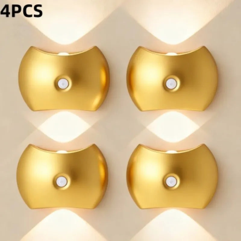 LED Modern Indoor Wall Light with Motion Sensor, 3 Color Modes, Rechargeable Magnetic Wall Sconce - 2 or 4 Pack