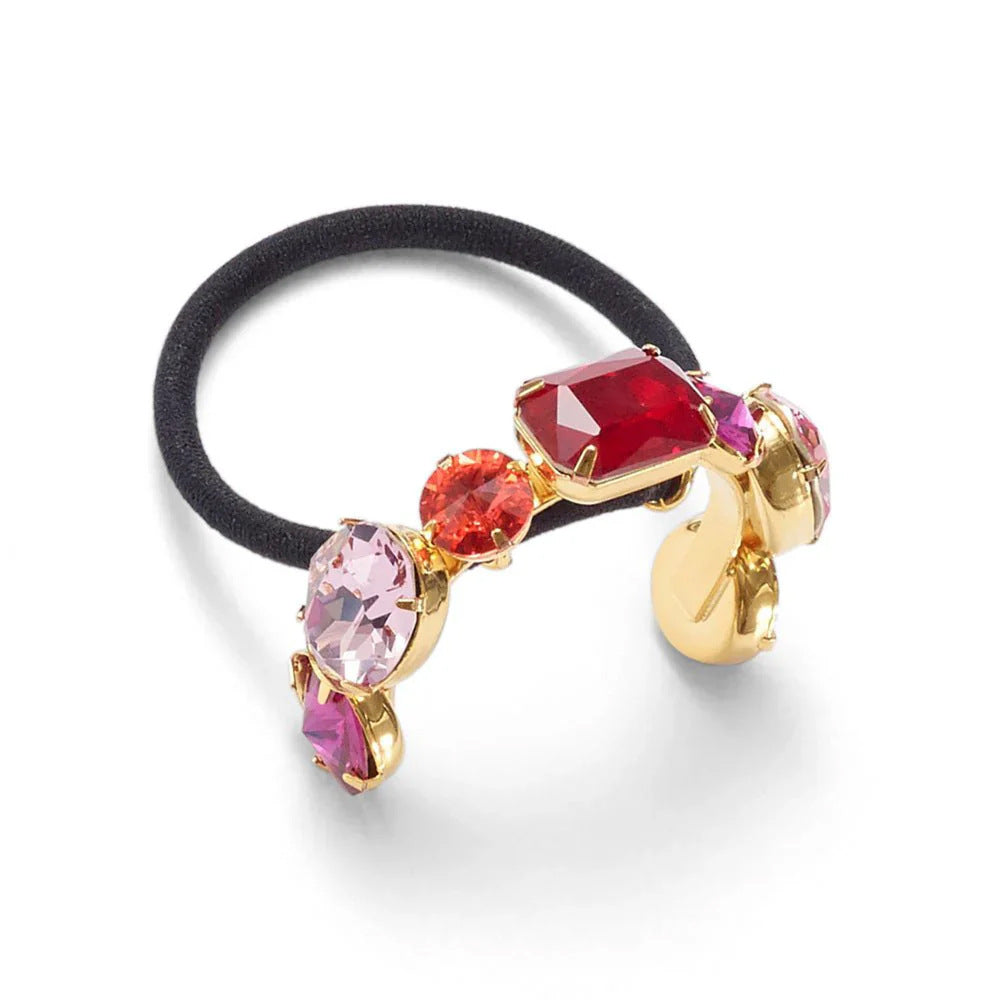 Rhinestone Ponytail Hair Ring - Alloy Hair Tie