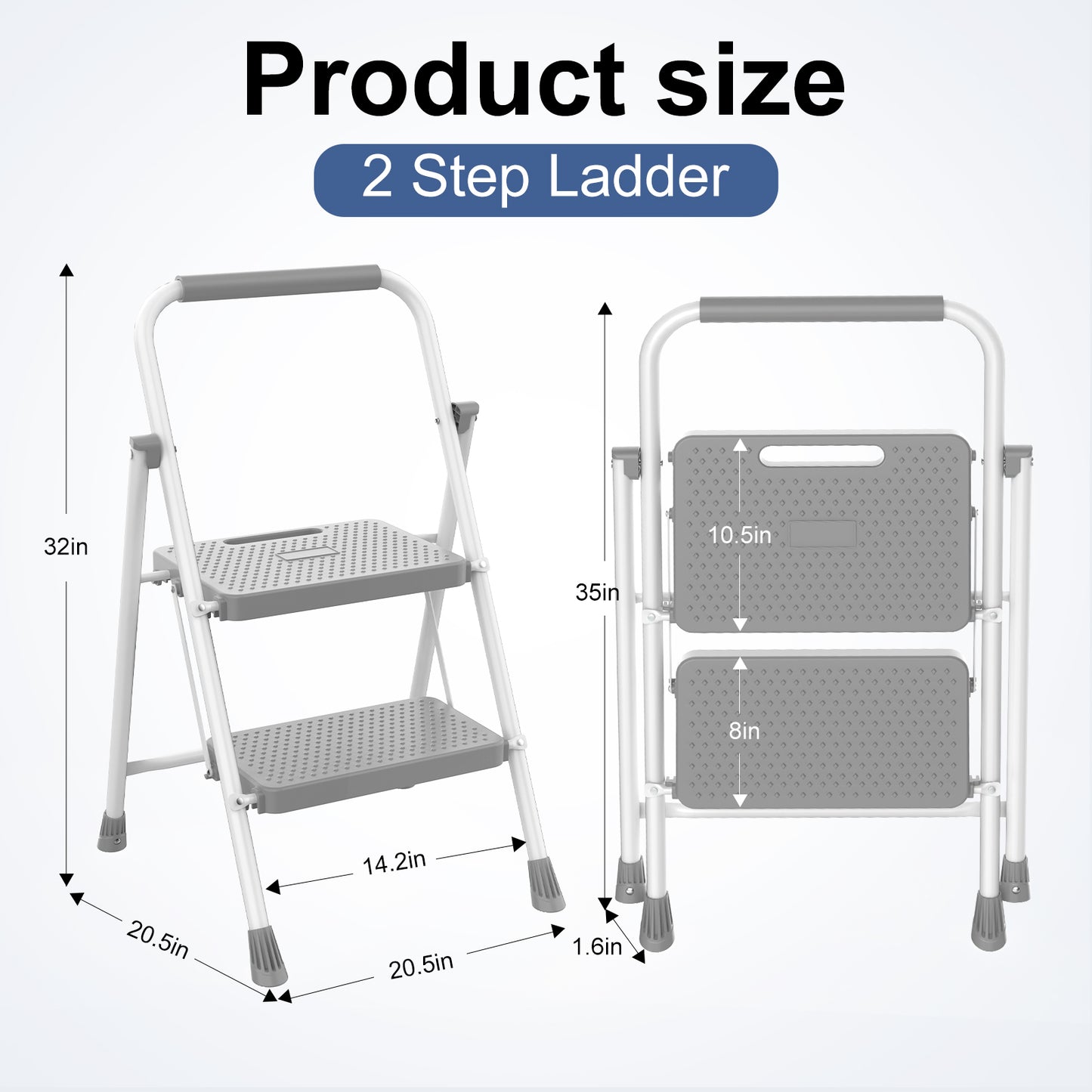 Portable 3-Layer Step Ladder with Safety Buckle - Lightweight & Stable