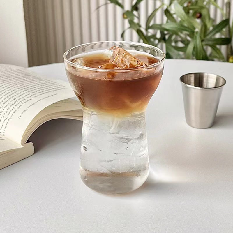 Ins Style Glass Ice Coffee Cup - 400ml Borosilicate Drinkware