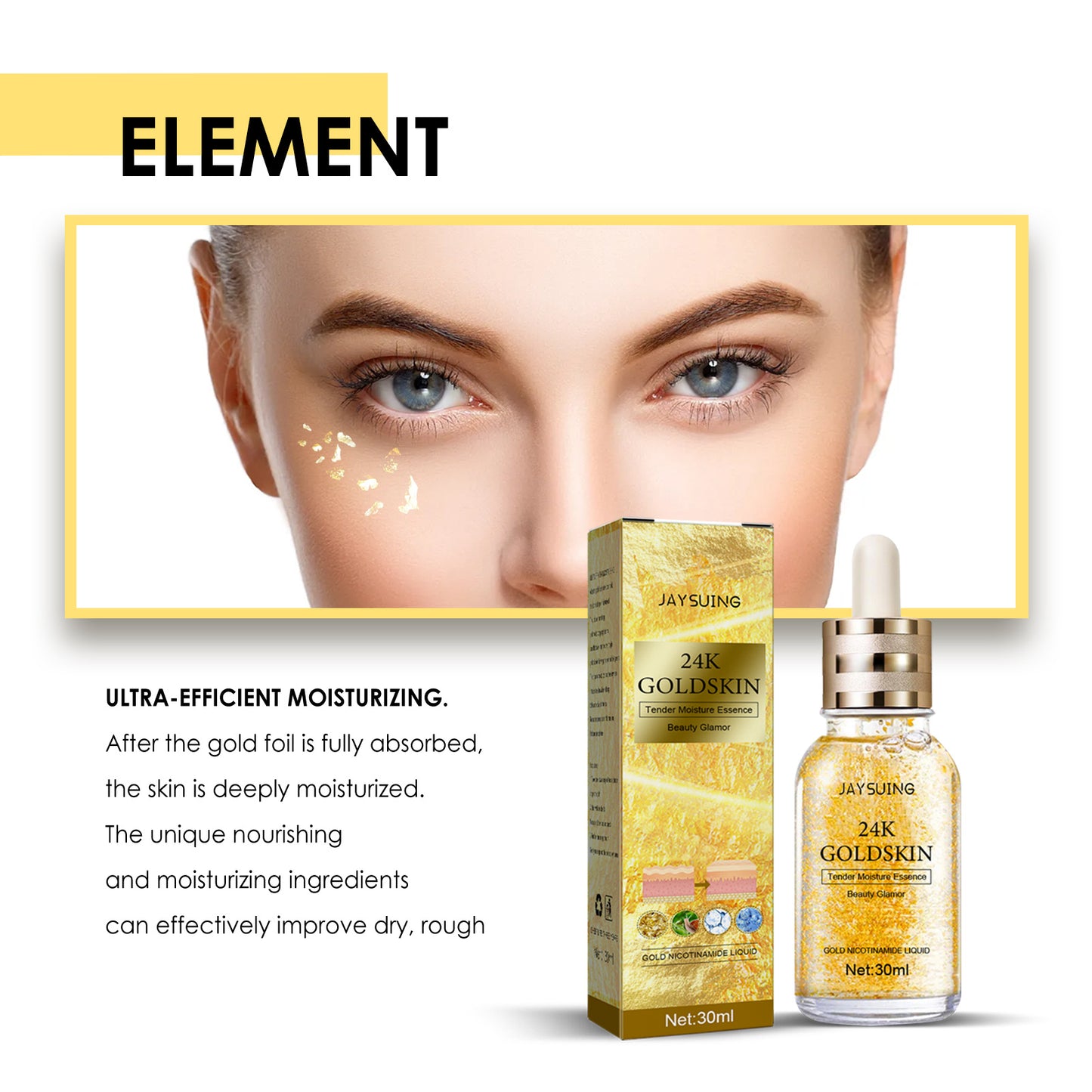 24K Gold Collagen Face Serum - Moisturizing & Skin Tightening Essence 30ml