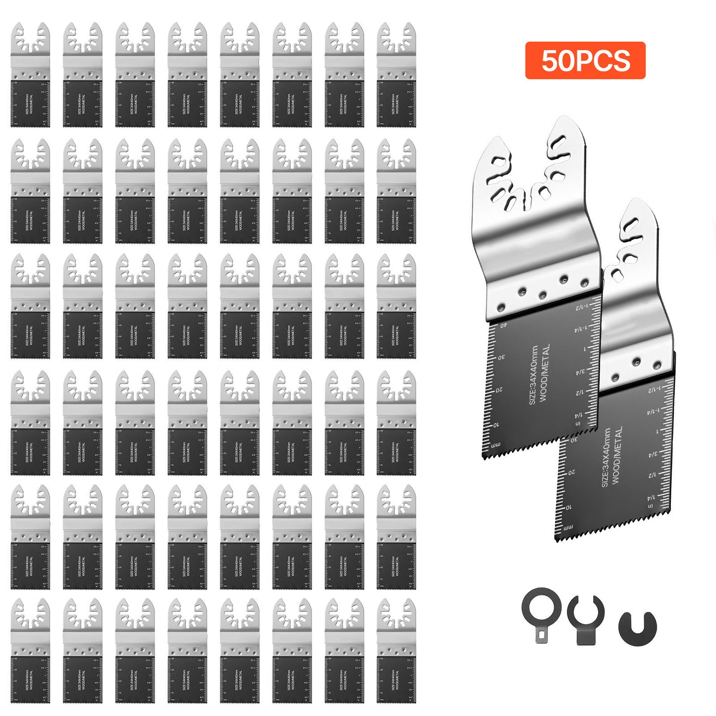 50PCS Bi-Metal Oscillating Saw Blades for Multi Tools - Universal Quick Release