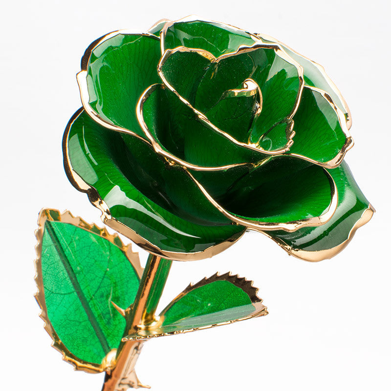 24K Gold-Plated Decorative Rose Flower Gift Box for Valentine's Day & Special Occasions