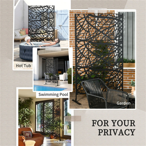 Outdoor Privacy Screen - Twisted Branches Design, 3 Panels