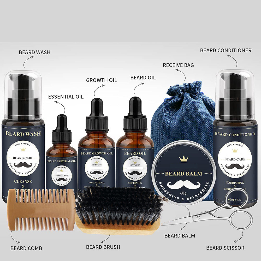 Complete Beard Grooming Kit with Safety Razor & Blades
