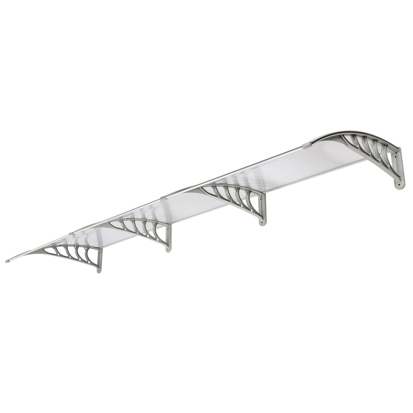 Outdoor Window Awning Canopy 120x38 Inch Polycarbonate Cover Sun Rain Snow Protection Grey