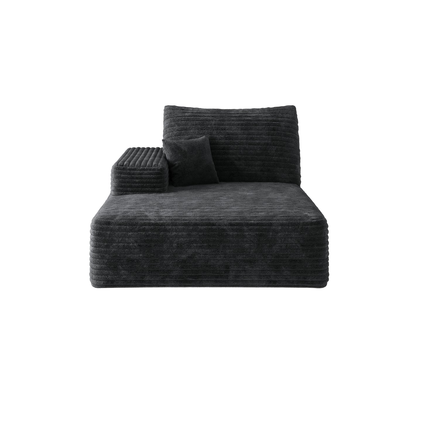 Black Right-Sleeper Sofa - Single Seat, Foam Upholstery