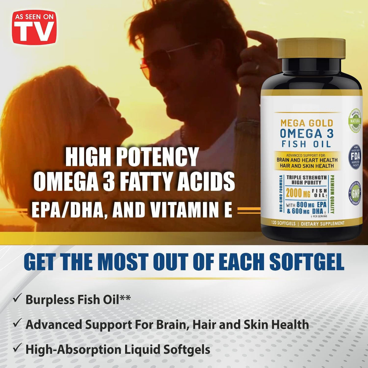 Fish Oil & Vitamin E Softgels - 60 Capsules