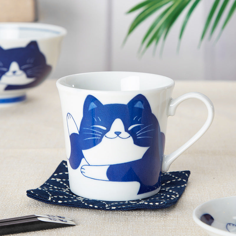 Cute Ceramic Cat Mug - 300mL Household Drinkware in Multiple Colors
