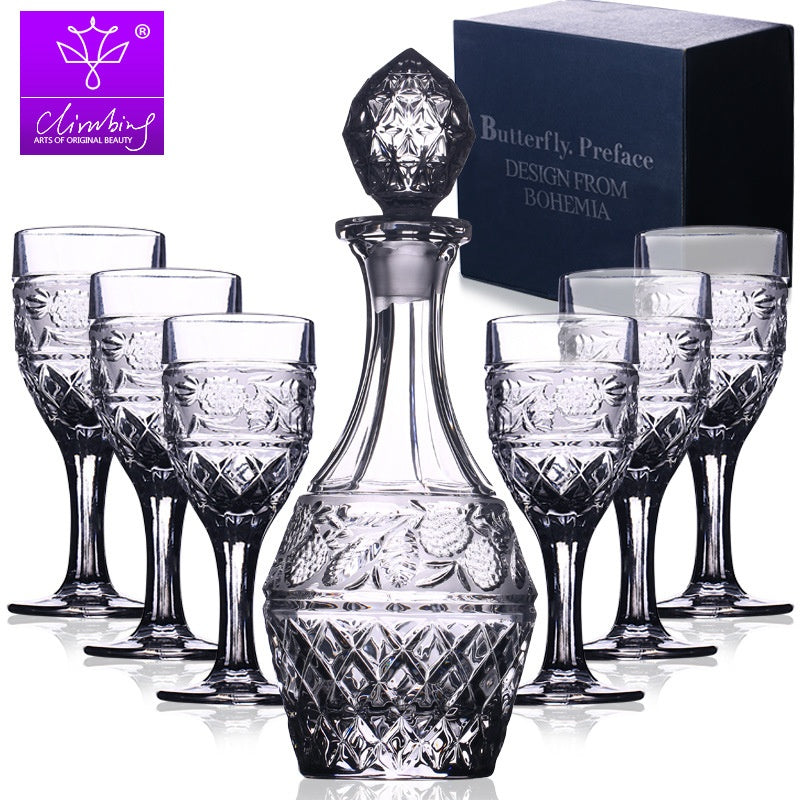 Crystal Glass Liquor Glass Set - Multiple Sizes, Elegant Drinkware Collection