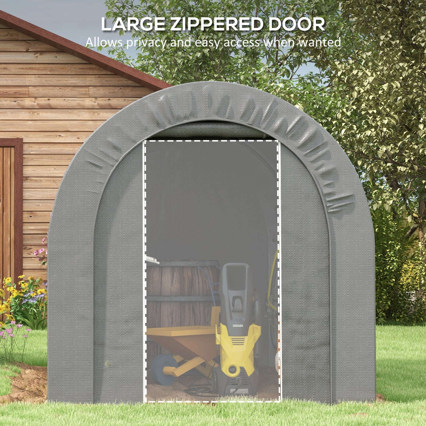Heavy Duty Waterproof Outdoor Storage Tent - 6x8, Dark Gray