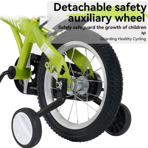 16 Inch Sporty Kids Bicycle with Training Wheels - Green