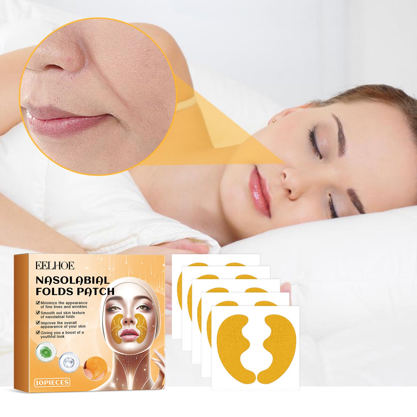 Facial Tightening Patches 10pcs - Moisturizing Skin Lift & Firming Mask