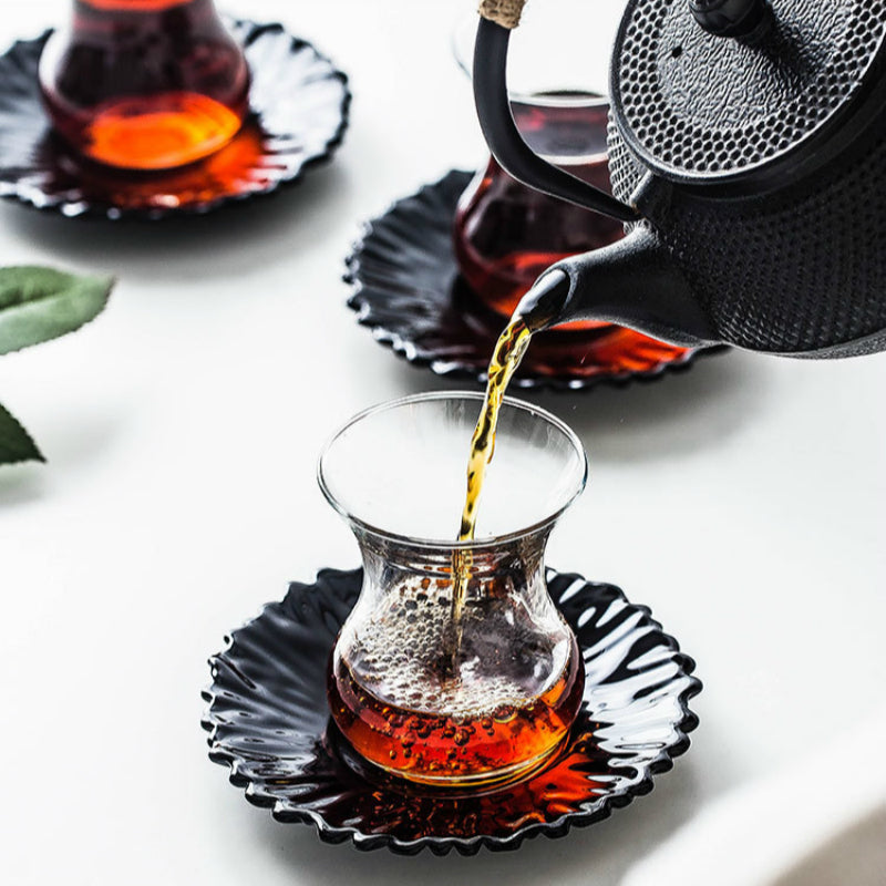 170ml Glass Coffee Cup with Saucer - Clear Pyrex Tea Mug for Home Use