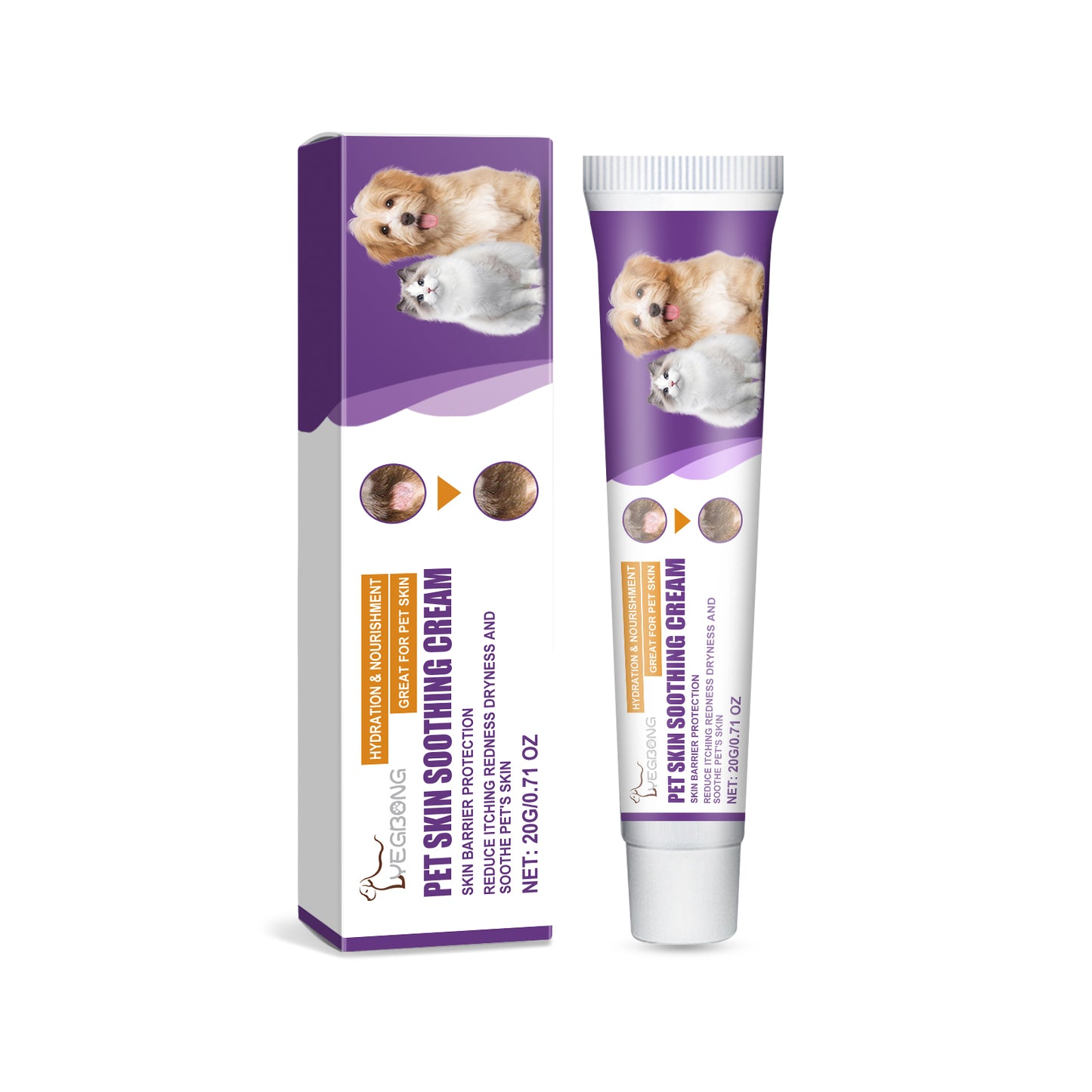 Pet Skin Soothing Cream for Dogs & Cats - Skin Repair & Itch Relief 20g