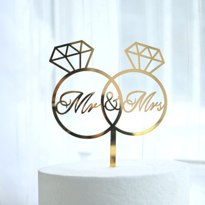 Wedding Proposal Acrylic Cake Insert - Love Heart Ring & More