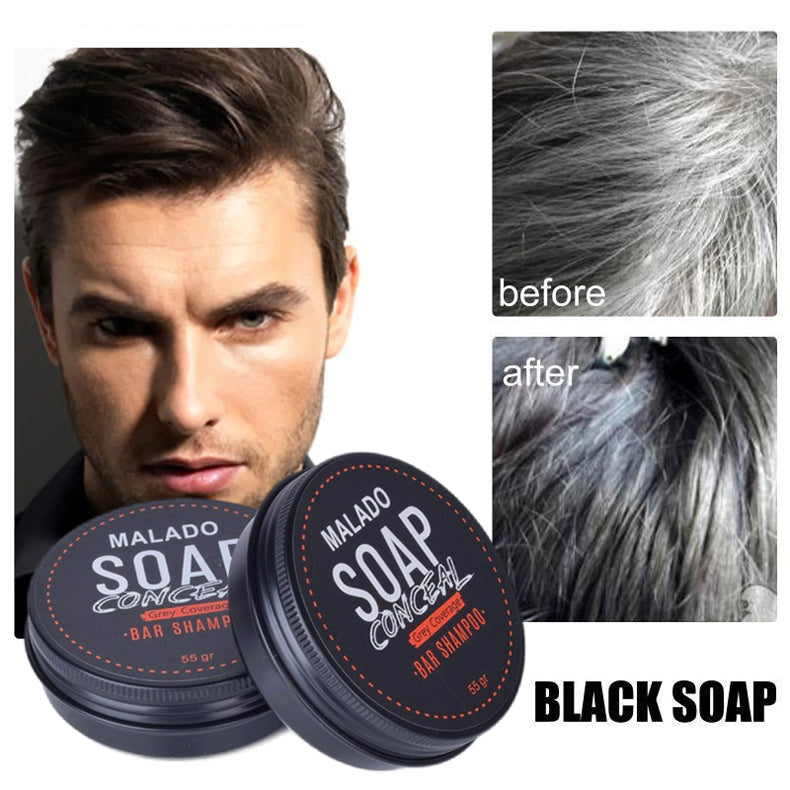 Men's Black Hair Soap - 60g