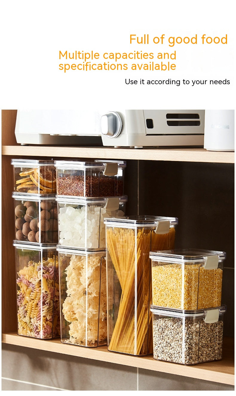 Food Grade Plastic Grain Storage Canisters with Sealed Lid - Stackable Food Containers