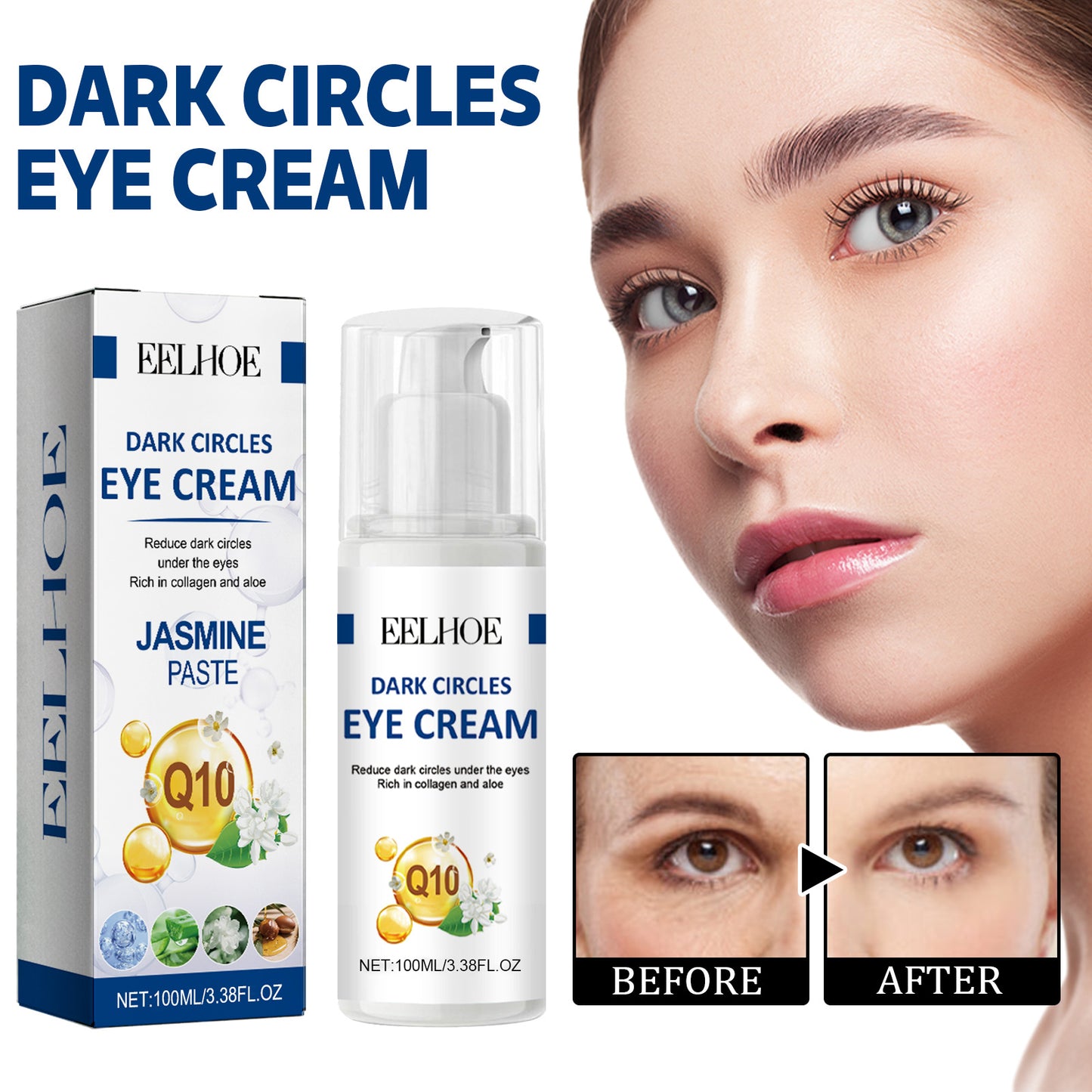 Collagen Eye Cream for Dark Circles - Moisturizing & Firming Skin Care