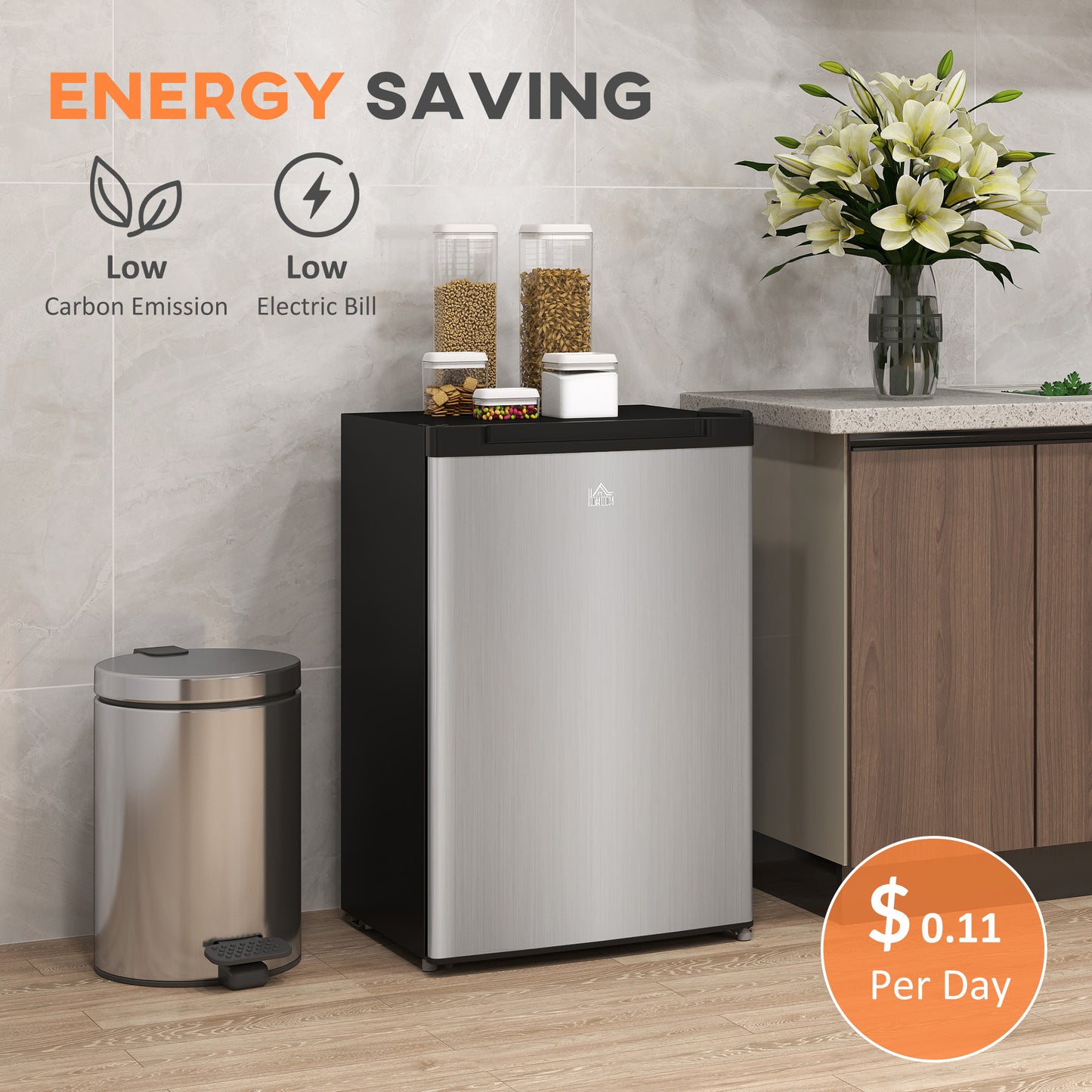 Small Upright Freezer 3 Cu Ft with Reversible Door & Adjustable Thermostat