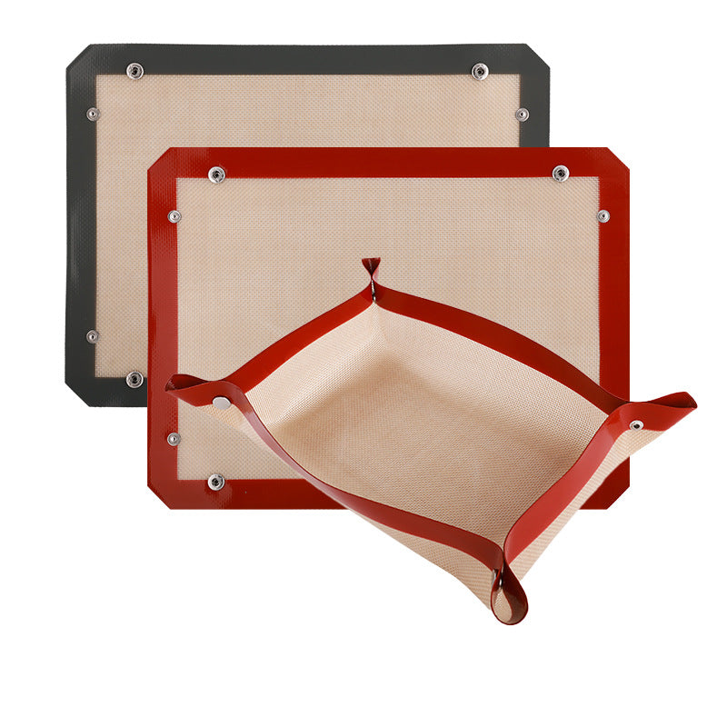 Silicone Baking Mat with Button Fastening - Non-Stick, Heat-Resistant, Reusable