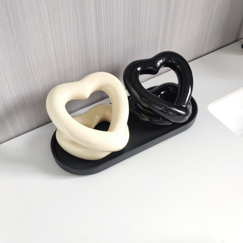 Ceramic Toothbrush Holder Couple Bathroom Storage Rack - Multiple Colors