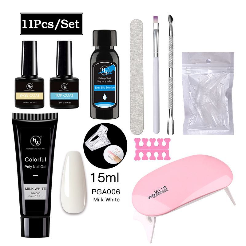 UV Gel Polish Nail Kit - 24 Colors with LED Lamp