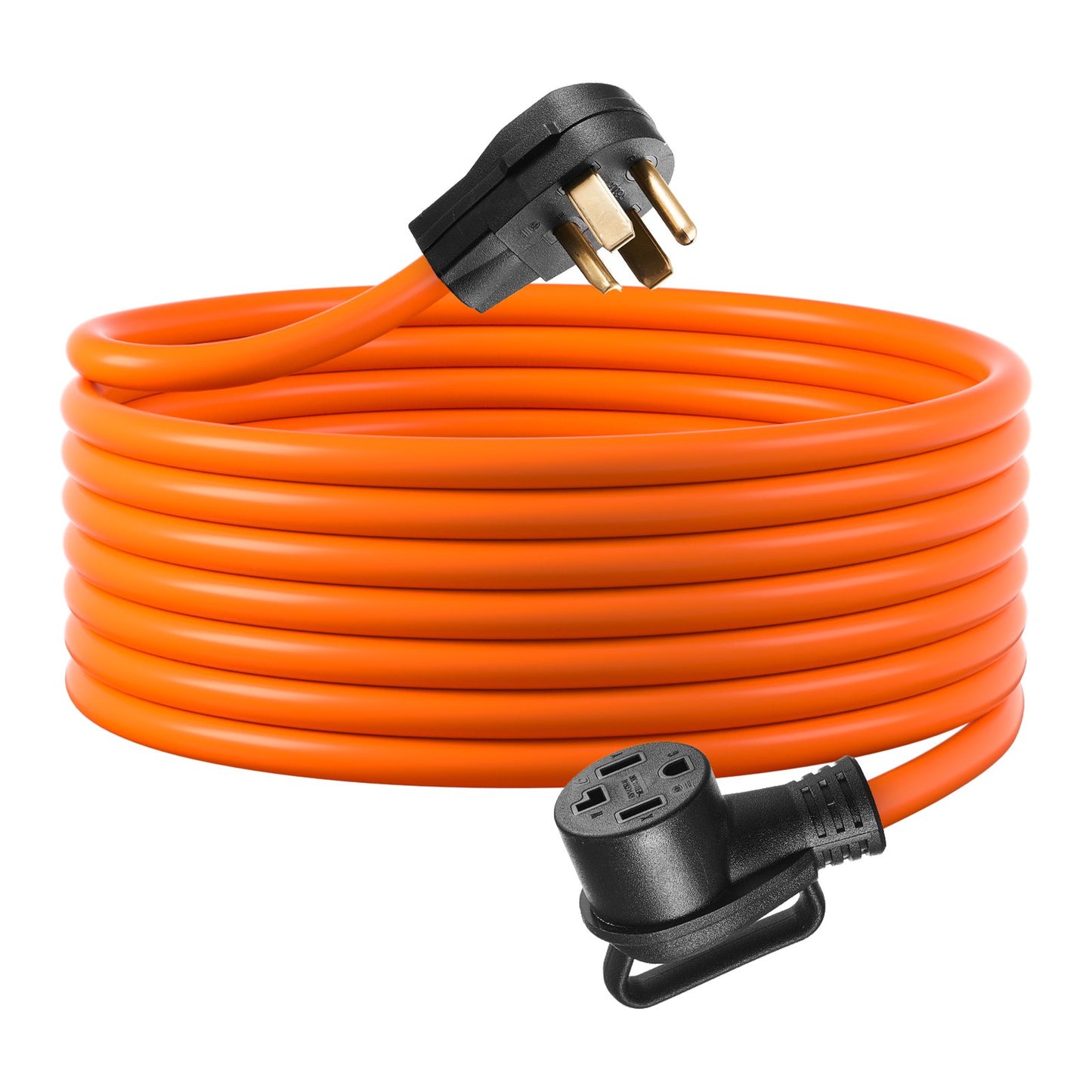 10 Ft Heavy-Duty Dryer Extension Cord 30A NEMA 14-30P to 14-30R Weather-Resistant Orange