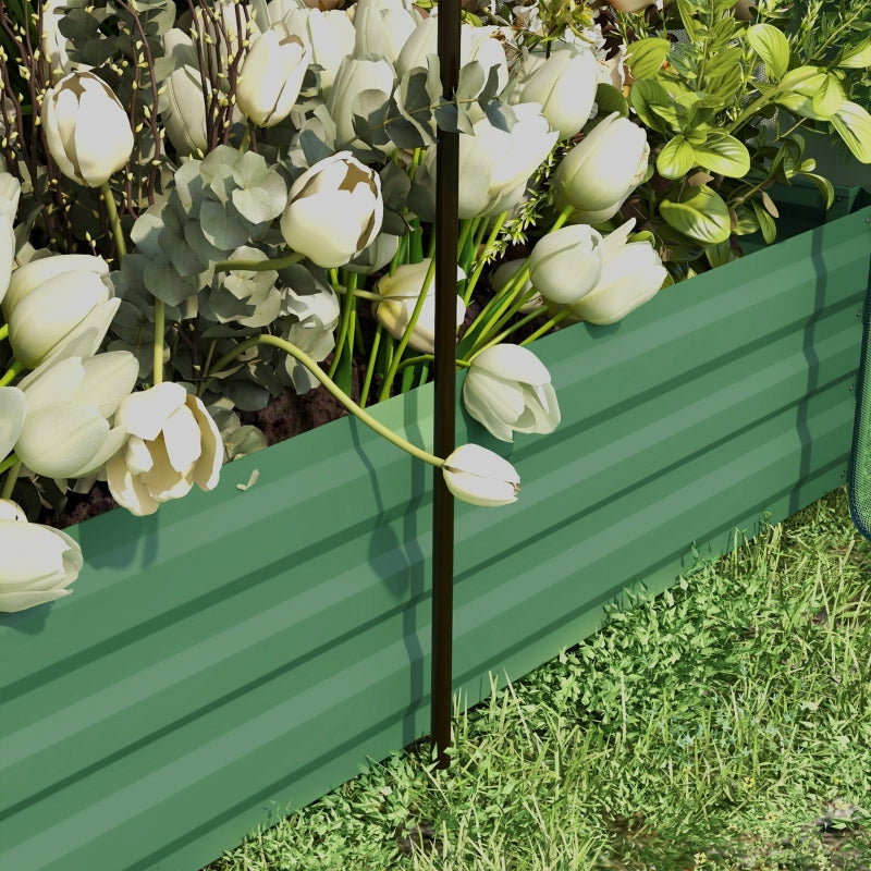 Galvanized Steel Planter Box With Crop Cage And Shade Cloth, Raised