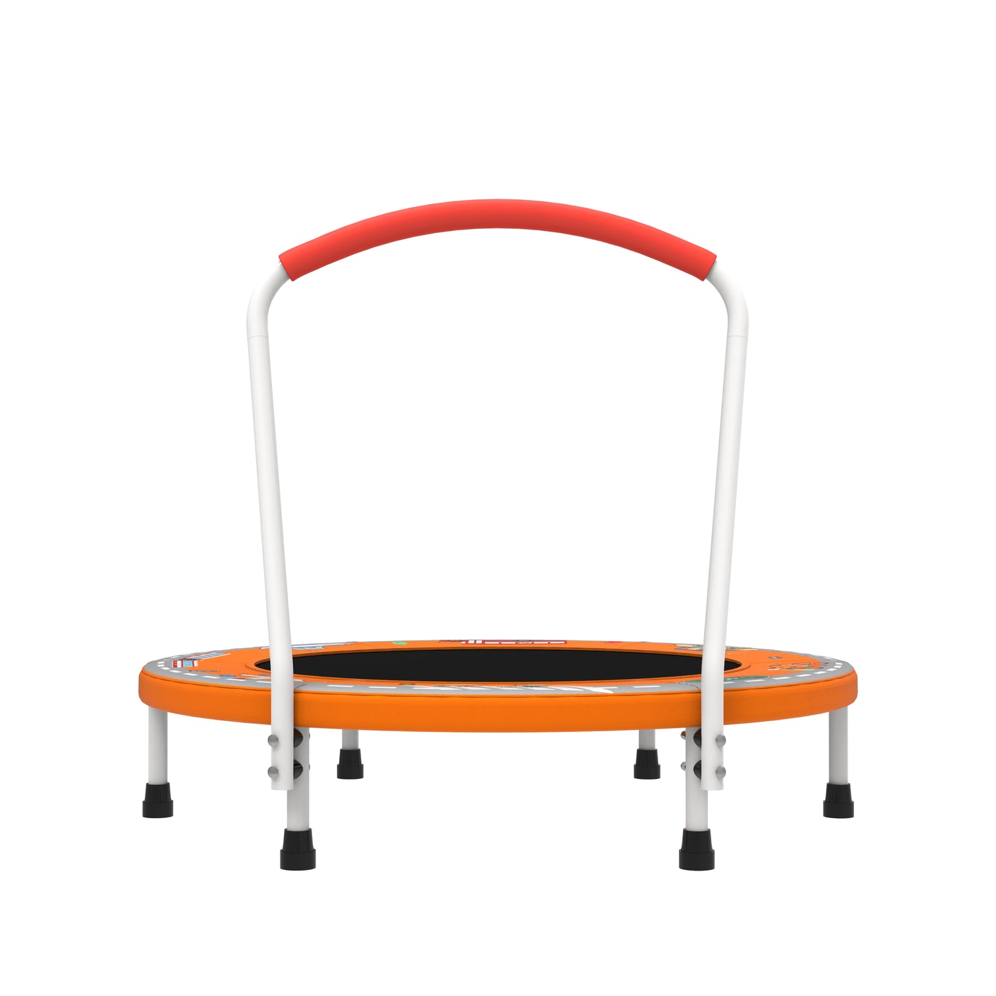 36-Inch Mini Trampoline for Kids 1-6 with Handle - Orange