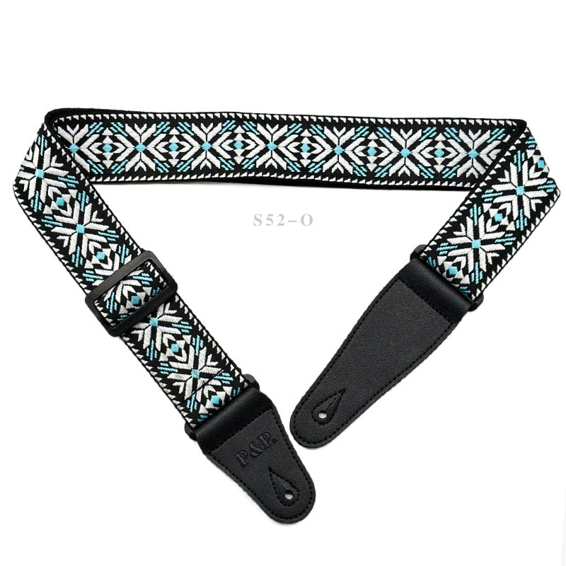 Bass Guitar Strap - Universal Embroidery Design for Musicians
