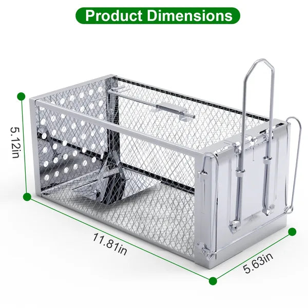 Humane Single Door Rat Trap - Stainless Steel Rodent Cage