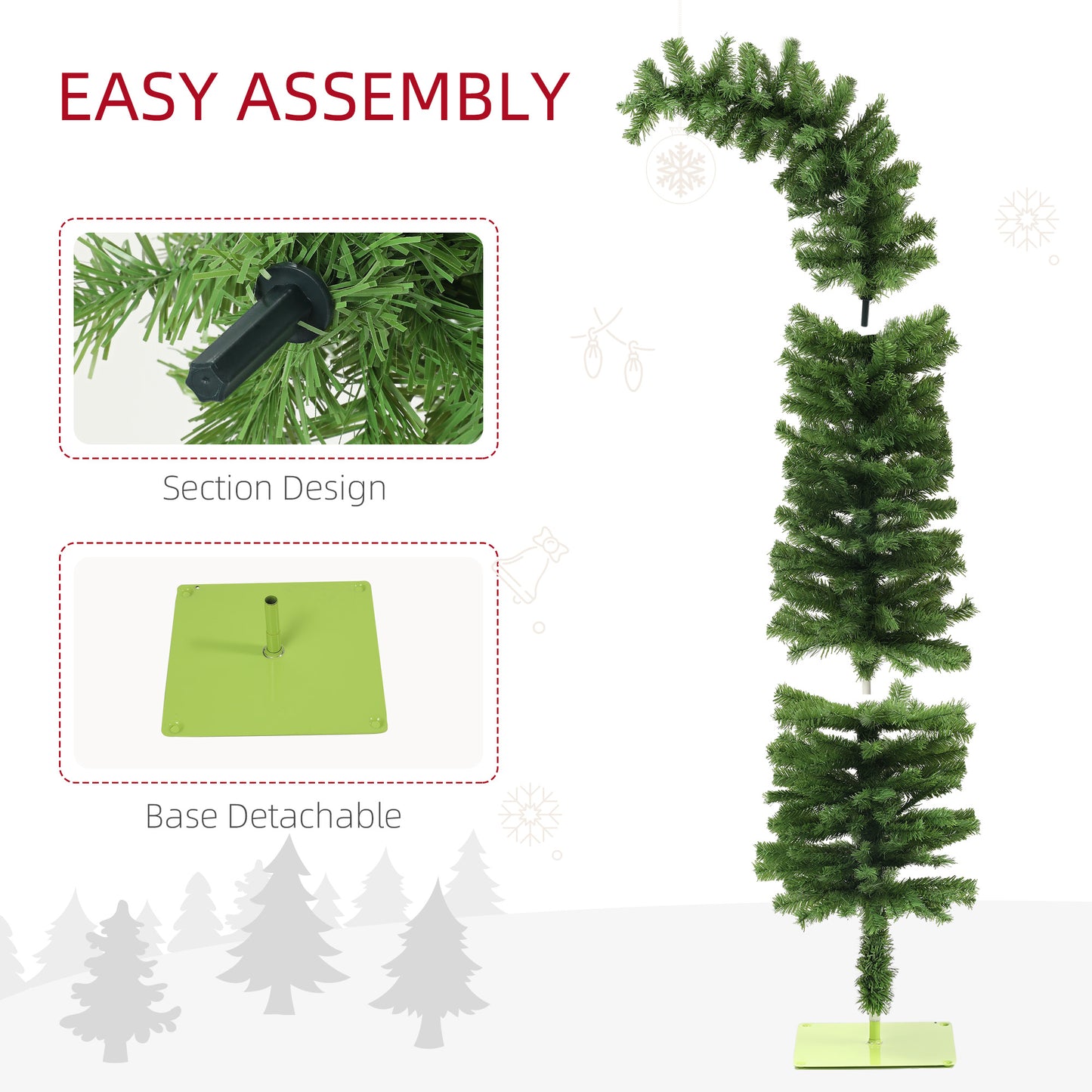 6ft Whimsical Pencil Christmas Tree - Bendable with 400 Tips