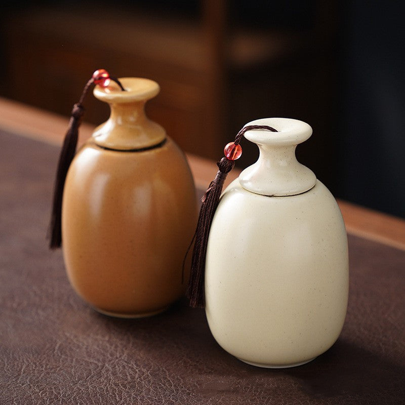 Ceramic Olive Jar Sealed Storage Tank for Kitchen & Home Decor