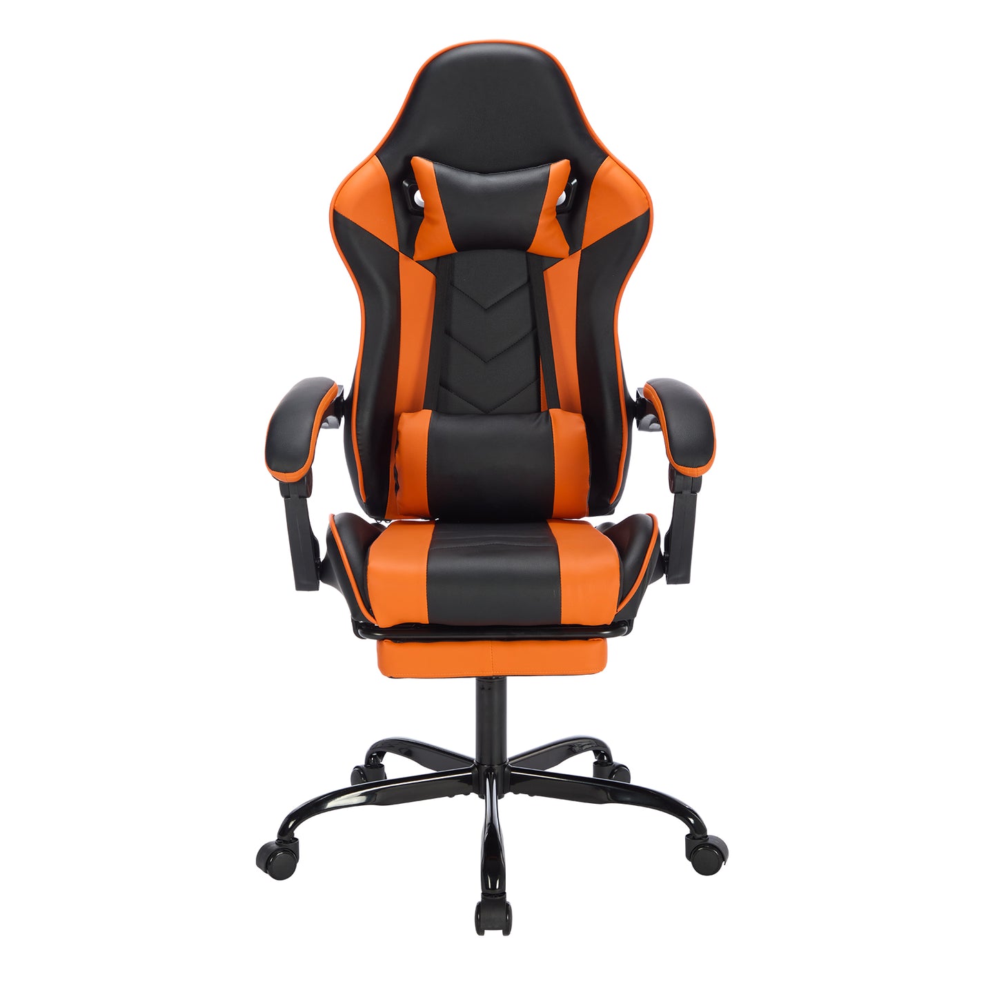 Ergonomic Gaming Chair with Footrest & Lumbar Support - Black Orange