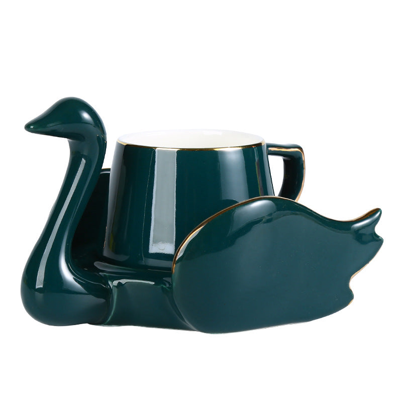 Ceramic Swan Coffee Cup - Multiple Colors, 101-200ml, Stylish Drinkware
