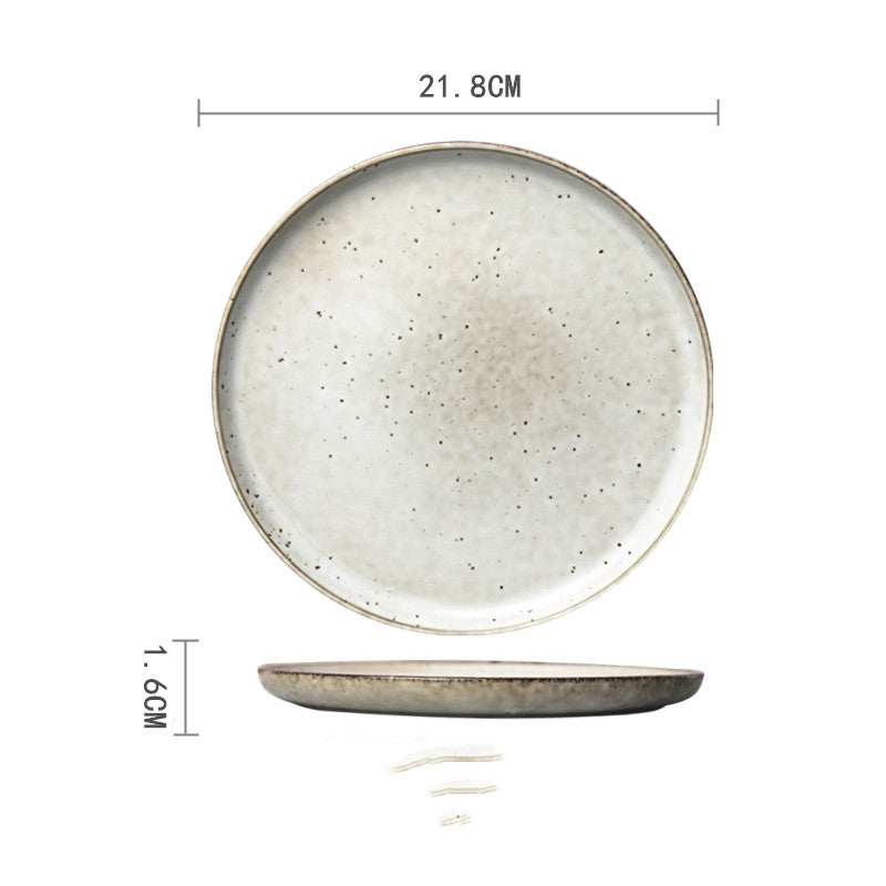 Ceramic Hand-Painted Western Style Breakfast Plate 8 Inch Microwave Safe