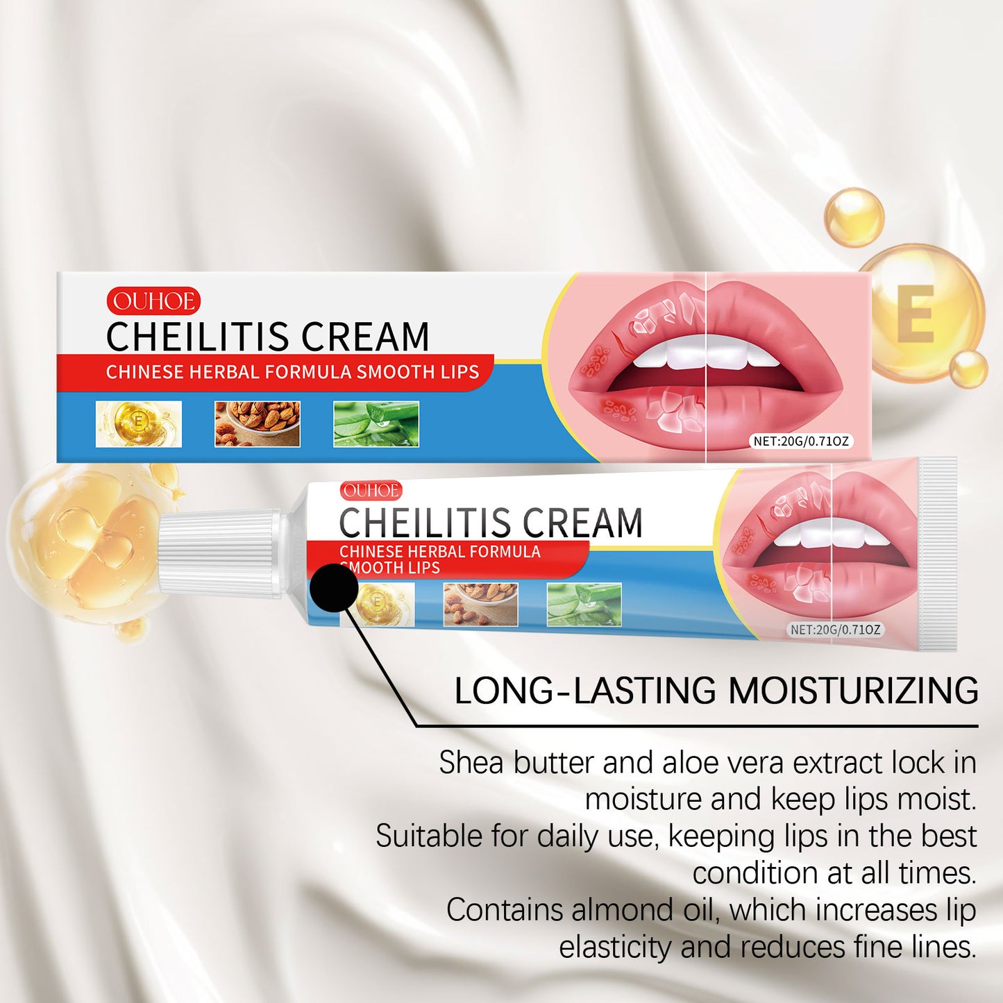 Moisturizing Lip Balm with Vitamin E & Shea Butter - Deep Hydration